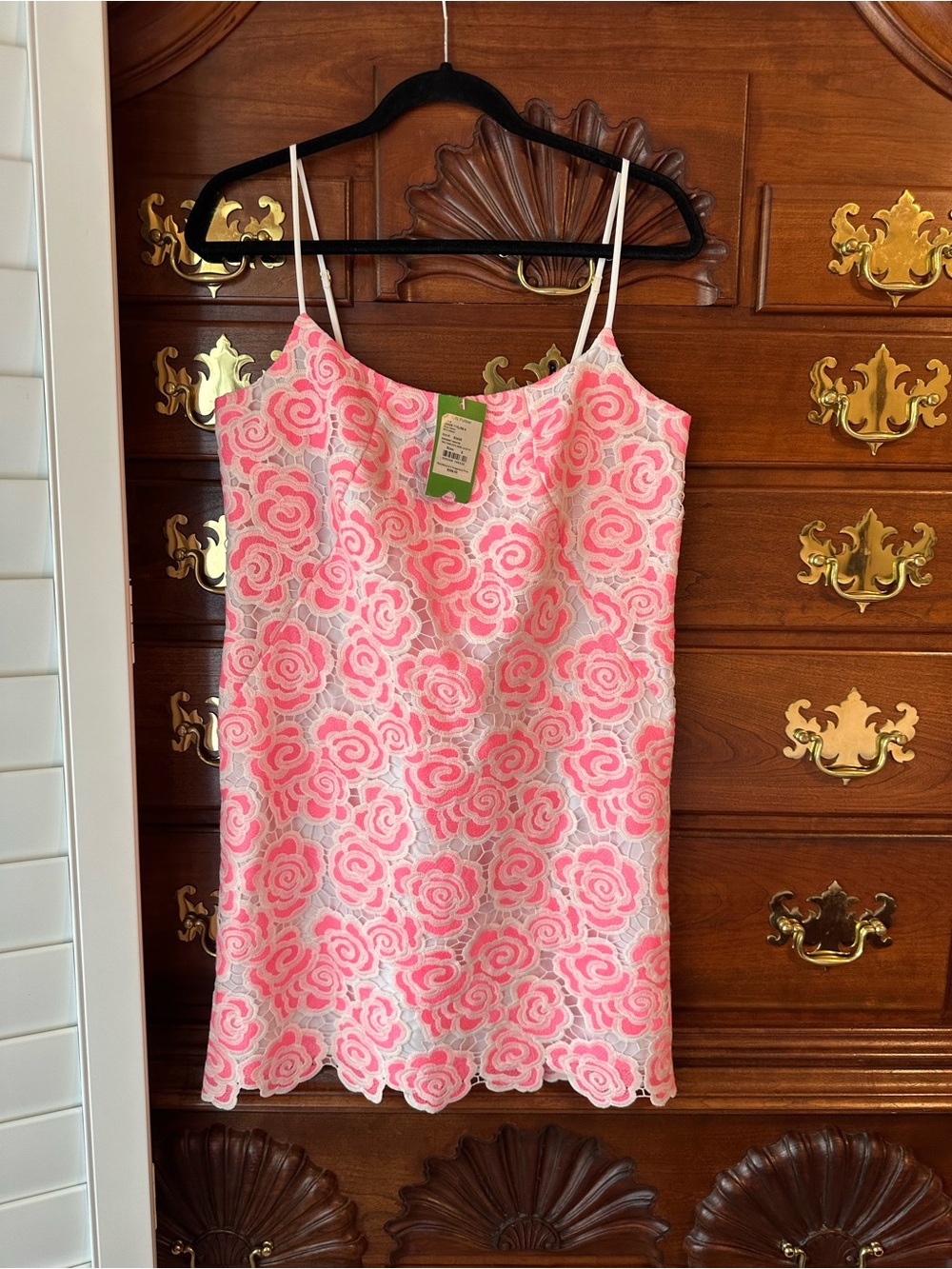 Lilly Pulitzer Pink and White Floral Lace Cami Dress